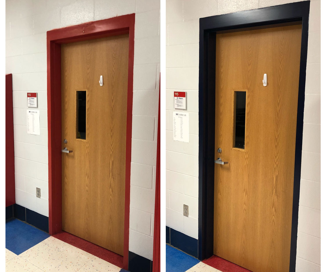 Classroom door exterior